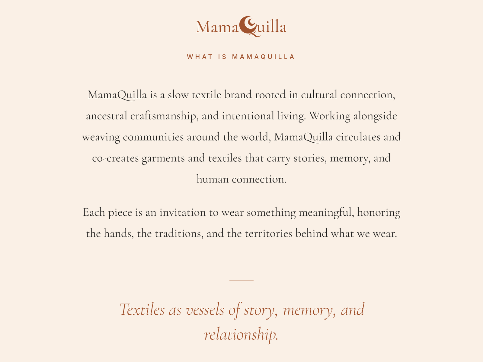Detalhe do logotipo Mama Quilla na interface